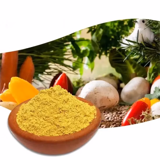 Integratore alimentare a base di acido folico con polvere cristallina di colore giallo